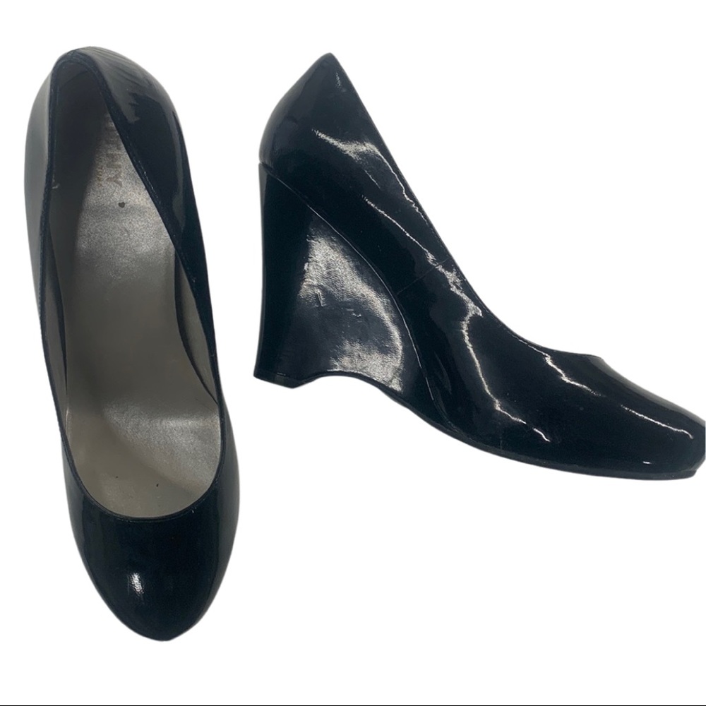 MTNY black wedge platform heels size 9